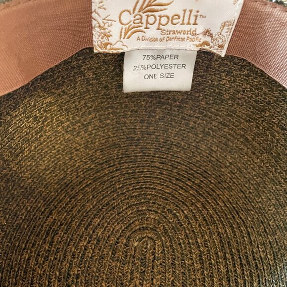 Women's Straw Hat - wide brim faux straw - Picture 3 of 4